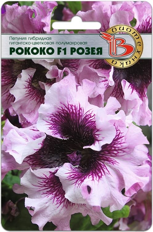 Фото – Петуния крупноцветковая полумахровая Рококо F1 Розея